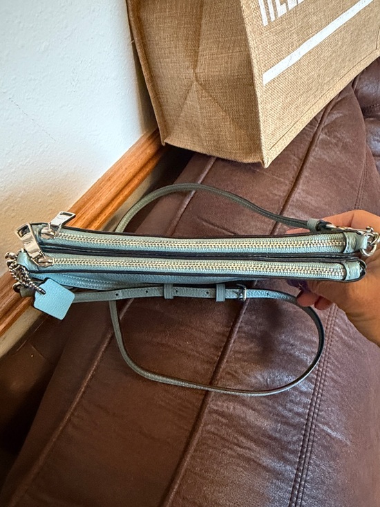 Coach Pebble Leather Crossbody Bag - Pale Blue - Picture 4 of 10